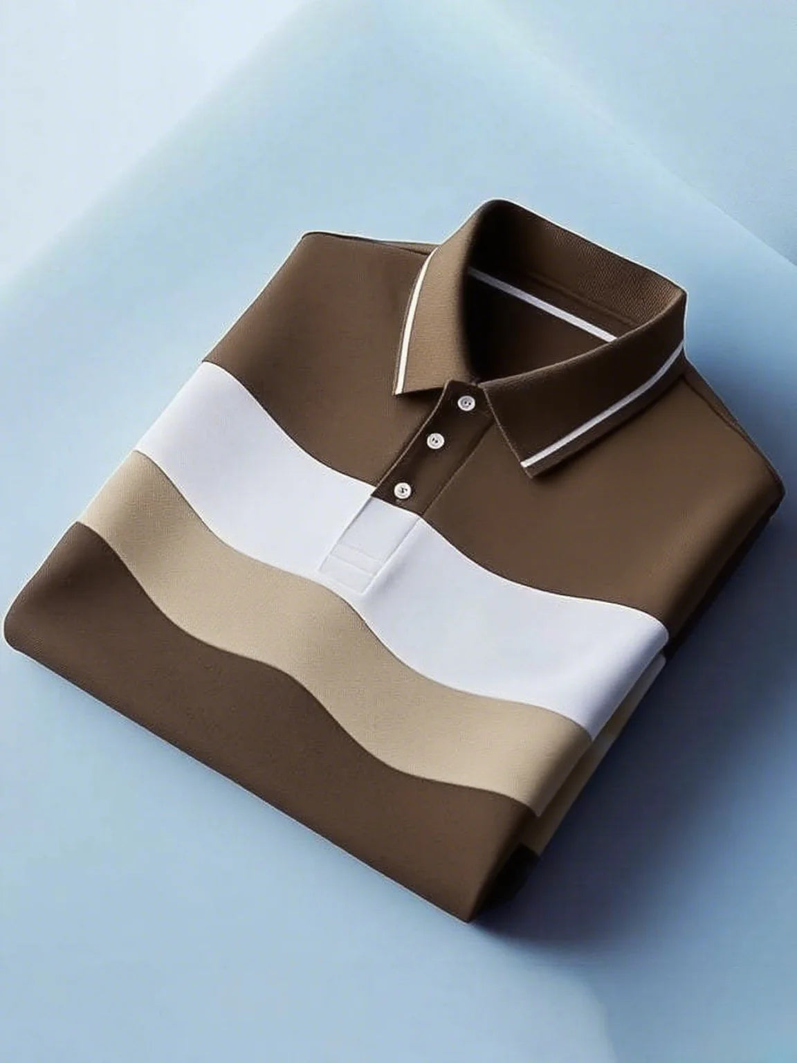 Men's Classic Business Plaid Polyester Short Sleeve Polo Shirt