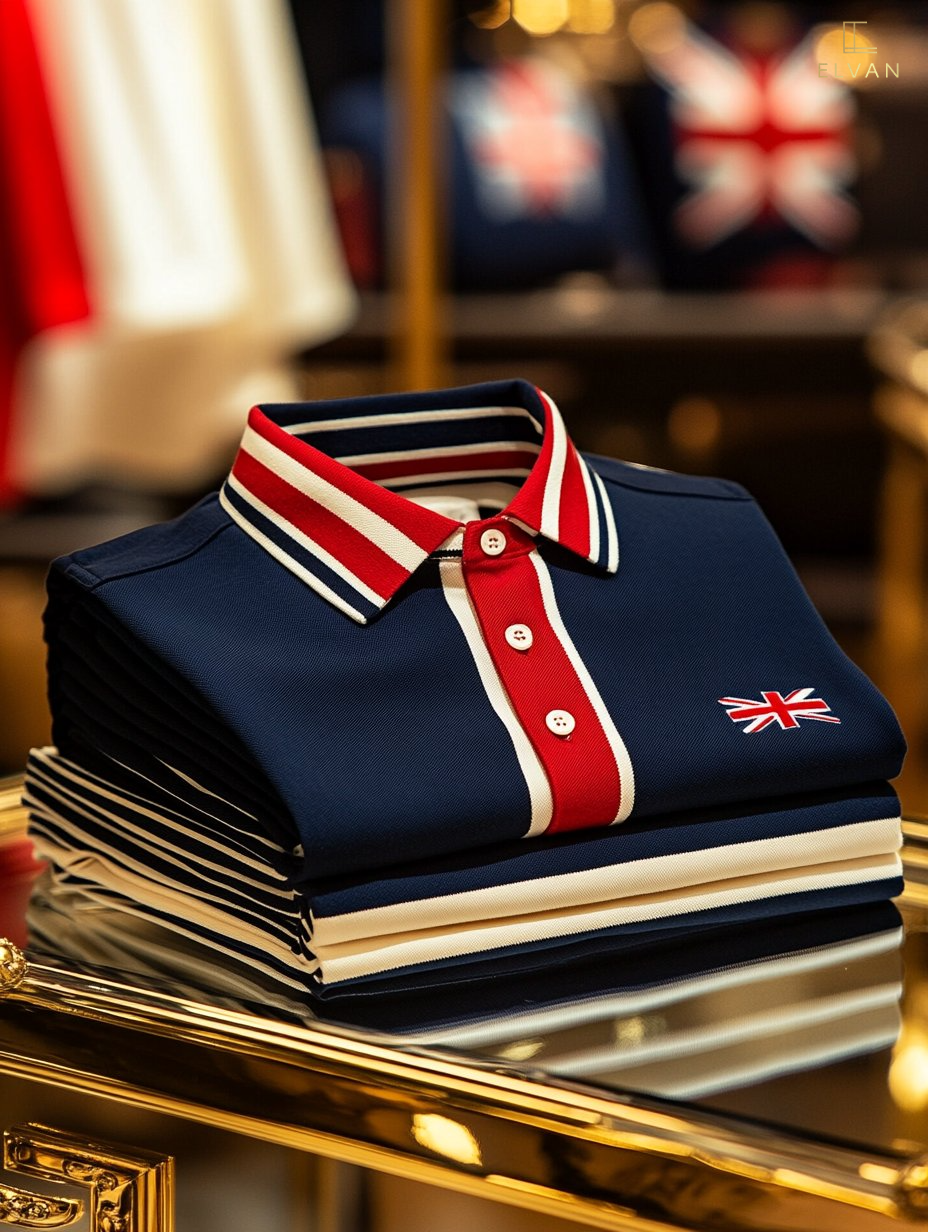Men's Business Union Jack Casual Button Short Sleeve Polo Shirt